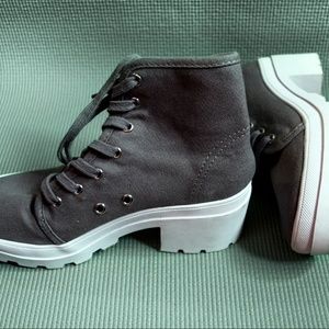 Forever21 Gray lace up shoes